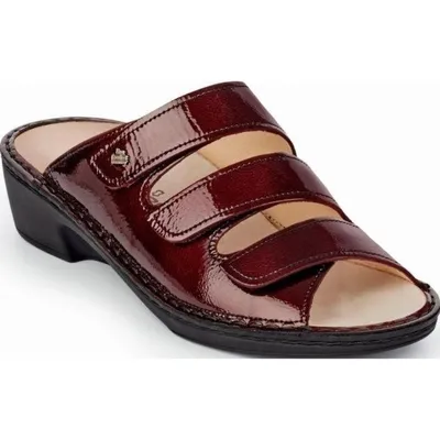 Produktbild von Finn Comfort Canzo, Rot, Damenschuhe, Pantolette, Leder, NEU - Damenschuhe Pantolette /  Zehentrenner, Rot, leder (knautschlack)