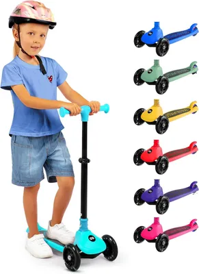 Produktbild von SereneLife Kinderroller ab 3 Jahre – LED Tretroller faltbar höhenverstellbar, leicht und stabil, für Jungen und Mädchen, Indoor und Outdoor, bis 50 kg