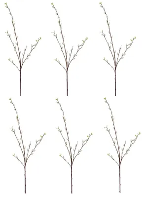 Produktbild von 6er Set künstliche Weidenkätzchenzweige weiß H. 95cm Emerald Kunstblumen
