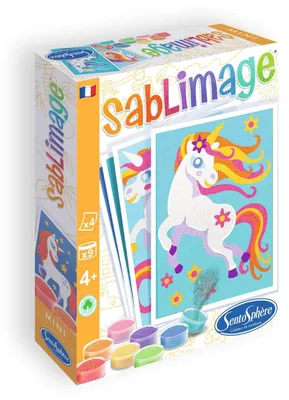 Produktbild von Sandbild Sandbilder-Malset Einhorn - Mini - Ab 4 Jahren - 4 Motive - Komplettes Bastelset für Kinder