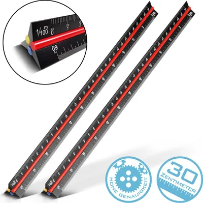 Obrázok produktu pre STAHLWERK Trojhranné pravítko 30 cm 1:100 200 300 400 500 600 Trojhranné pravítko
