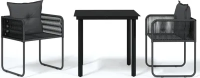Produktbild von vidaXL 3-tlg. Garten-Essgruppe Schwarz