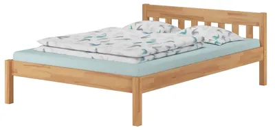Produktbild von Doppelbett Buchebett lackiert Massivholz Bettrahmen Futonbett 140x200 Zubehör wählbar V-60.83-14ohne Zubehör