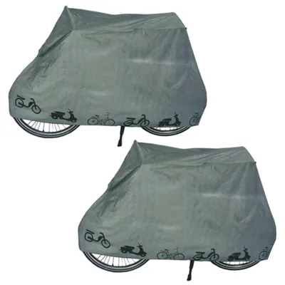 Produktbild von 2er Set Fahrradgarage Fahrrad Schutzhülle Wasserdicht | Abdeckplane Zweiradgarage Grau | Rollerabdeckung Moped Schutzhaube