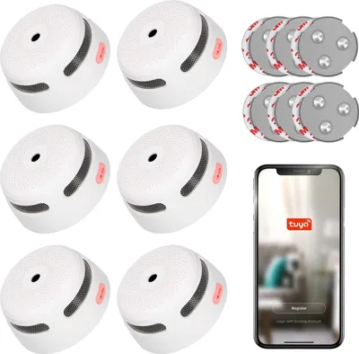 Produktbild von X-Sense XS01-WT Intelligenter Rauchmelder mit Wifi - Mit Magnethalterung - 6 Rauchdetektoren - Tuya Smart Home - Europäischen Norm - Brandmelder