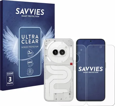 Produktbild von 6x Für Nothing Phone (2a) (Display+Rückseite) Schutzfolie Savvies Displayschutz Display Schutz Folie Klar Transparent