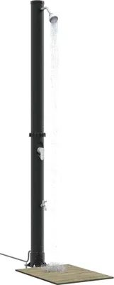 Image de Douche solaire extérieure Noir 217 cm PVC et Aluminium