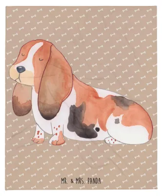 Produktbild von Mr. & Mrs. Panda Tagesdecke Hund Basset Hound - Hundeglück - Geschenk, Kuscheldecke, Sprüche, Sofaüberwurf, Decke, Bettdecke, Süß, Wohndecke