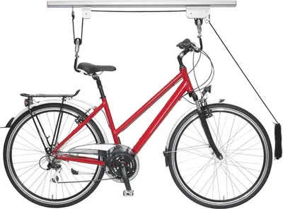 Zdjęcie produktu dla Podnośnik rowerowy 20 kg podnośnik sufitowy lina garaż piwnica system zawieszenia srebrno-czarny