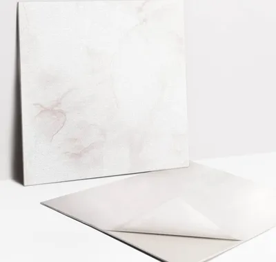 Obrázok produktu pre Samolepiace vinyleové dlaždice - Nálepky na Stenu - Podlahu - Sada 9 Kusov - 30x30 cm - Jemný světlý mramor