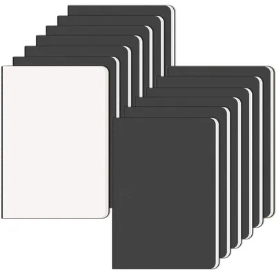 Image de Cahier A5, format 13 pièces, couverture en carton noir, papier de qualité supérieure, 80 g/m²