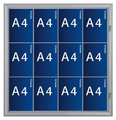 Image de MAUL Vitrine d'affichage MAULexcite format horizontal 12 x A4 Aluminium 100 x 95.6 x 2.8 cm argenté