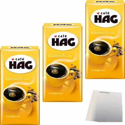 Produktbild von Cafe HAG Klassisch Mild 3er Pack (3x500g Packung) + usy Block