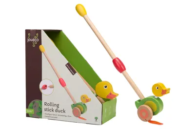 Produktbild von Jouéco® Holz-Reitende Ente auf einem Stock