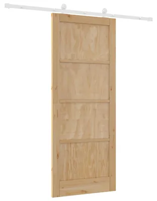Produktbild von vidaXL Schiebetür Natürlich und Weiß 86 x 211 cm Massives Kiefernholz