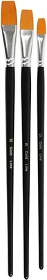 Produktbild von Creativ Company Pinsel Set flach Gold Line Acryl 3 Stück großes Format