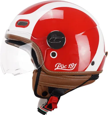 Image de Casque Jet CGM 191G PIX SPRINT rouge-blanc Visière moulée taille XL