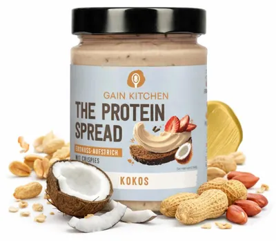 Produktbild von Gain Kitchen Erdnussbutter Protein Creme - 265g - Kokosnuss