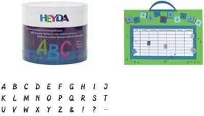 Produktbild von HEYDA Motivstempel Set "Alphabet" Klarsicht Runddose