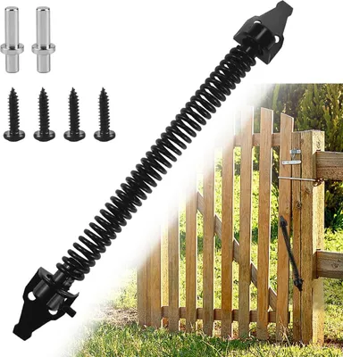 Produktbild von Automatischer Türschließer (36 cm), federbelastet, mit einstellbarer Zugfeder, inklusive 2 Schrauben, für Gartentore, Holztore und landwirtschaftliche Zäune