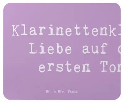 Produktbild von Mr. & Mrs. Panda Mouse Pad Spruch Klarinette Liebe  - Lavendeltraum - Geschenk, Klarinettenspieler, Musikgeschenke, mauspad pc, Ensemble, Instrument, Lernen, Leidenschaft