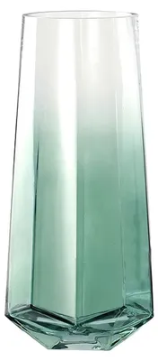 Image de Pot de fleurs en verre conique, couleur verte
