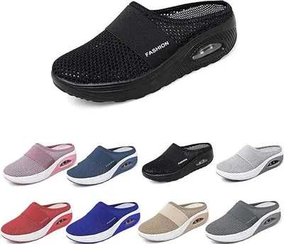 Produktbild von Damen Orthopädische Sneaker mit Luftpolster: Bequeme, Atmungsaktive Mesh-Freizeitschuhe, Leichte Gehschuhe für Diabetiker, Sandalen und Turnschuhe mit Fußbett