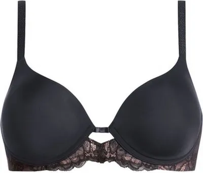 Zdjęcie produktu dla Triumph Amourette Charm, Koszulka, Czarny, Fiszbina, Wzór, Damski, Kwiatowy wzór