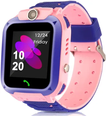 Image de Enfants Smart Watch avec téléphone portable étanche IP67 GPS Locator caméra tactile SOS jeux en plein air montre téléphone portable cadeau d'anniversaire affichage allemand,Rose