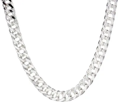 Produktbild von Zwillingspanzer Kette aus echt Silber 925 45 cm