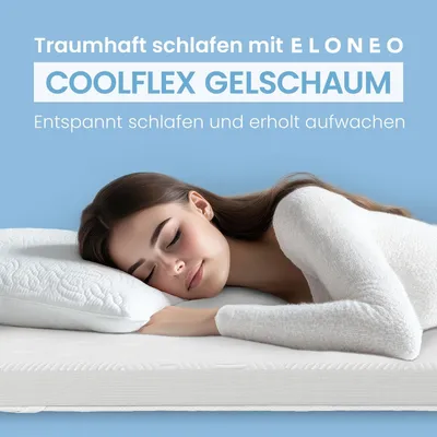 Produktbild von ELONEO Gel Topper 100x200cm, Matratzentopper aus 5 cm hohem Gel-Memory- Schaum, atmungsaktiver 3D-Netz Bezug, Bequeme Matratzenauflage für das Bett