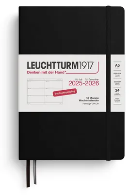Produktbild von LEUCHTTURM1917 372627 Wochenkalender Medium (A5) 2026, 18 Monate 07.2025-12.2026