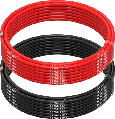Produktbild von 14 AWG Silikon Elektronik Kabel - 14 Gauge (2,08mm²) - 2 Kabel Jede 5m / 16.4ft