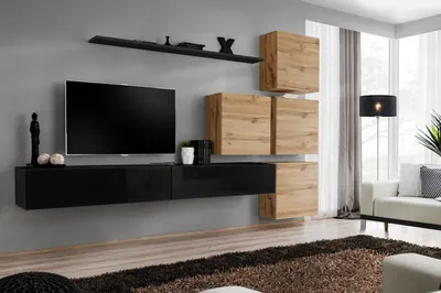 Immagine prodotto di Mobile soggiorno RIONATA 9 - nero / rovere wotan
