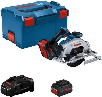 Immagine prodotto di Sega circolare Bosch Professional GKS 18V-57-2, 2 batterie da 5,5 Ah, caricabatterie GAL1880 CV, L-BOXX