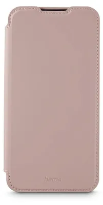 A pink flip case for a smartphone is shown flat against a white background.