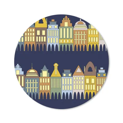Produktbild von MuchoWow® Mauspad Mousepad Muster - Häuser - Gebäude 50x50 cm - Mousepads - Maus Mat - Pad - Mausunterlage - Vinyl