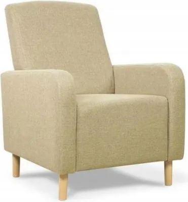 Produktbild von Sessel - Beige - 70x87x79 cm B/H/T - Hohe Holzbeine - Robuster Stoff - Ideal für das Wohnzimmer - RIO