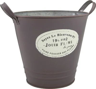Produktbild von Blumentopf Metall antique mit Henkeln 20x18 cm