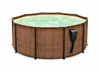 Obrázek produktu pro Houpačka Mountfield s kovovým rámem, přírodní teak, 3,66 x 0,91 m