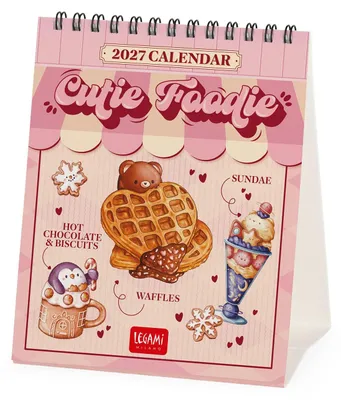 Productafbeelding van Legami – Bureaukalender 2027, "Cutie Foodie", 12 maanden, 5 cm