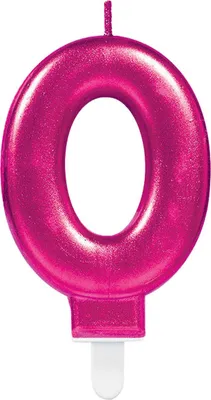 Image de Amscan 9901782 Quantity Candle #0 Metallic Pink-1 Pc Candle 0