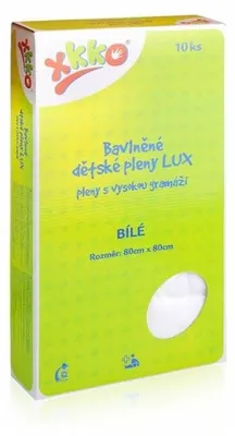 Obrázok produktu pre XKKO LUX vysokogramážne bavlnené plienky 80x80 biele - 10ks