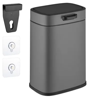 Productafbeelding van Hangende prullenbak 5L - Uitneembaar bakje - Keuken - Badkamer of kast - Grijs 30x21x18 cm