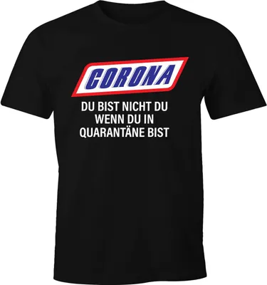 Produktbild von Herren T-Shirt Spruch Du bist nicht Du Quarantäne Parodie Satire Virus zuhause bleiben Fun-Shirt Moonworks® schwarz L