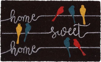 Produktbild von Betz Kokosmatte aus 100% Kokos - Fußmatte - Fußabstreifer –Schmutzfangmatte Muster Home Sweet Home Größe 45 cm x 75 cm x 1,5 cm