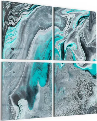 Produktbild von DEQORI Glasbild Echtglas 4x50x50 cm 'Fließende Energie' Wandbilder XXL groß