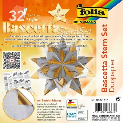Produktbild von Bascetta Stern - silber/gold Ø 20 cm.