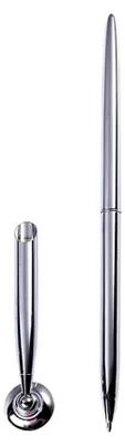 Produktbild von Runder Stifthalter mit Kugelschreiber, Metall, für Schreibtisch, Ständer für Hochzeit und Büro