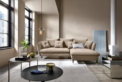 Produktbild von Eckofa L-Form Sagir - Wohnzimmersofa mit Schlaffunktion & Bettkasten - Rechts - Samtstoff (Braun - Riviera 16)